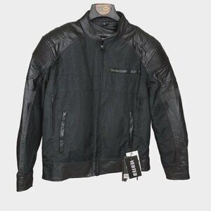 Unik Revolution Gear Men Medium Black Textile & Leather Armour Motorcycle Jacket